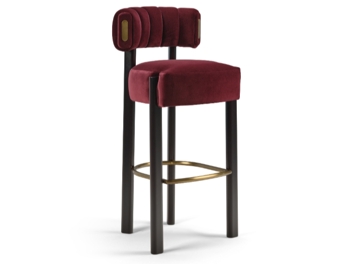 Chloe Bar Chair from Salma Furniture in red fabric