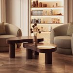 Salma Furniture Living Room with Chantal Armchair and Laura Center Tables
